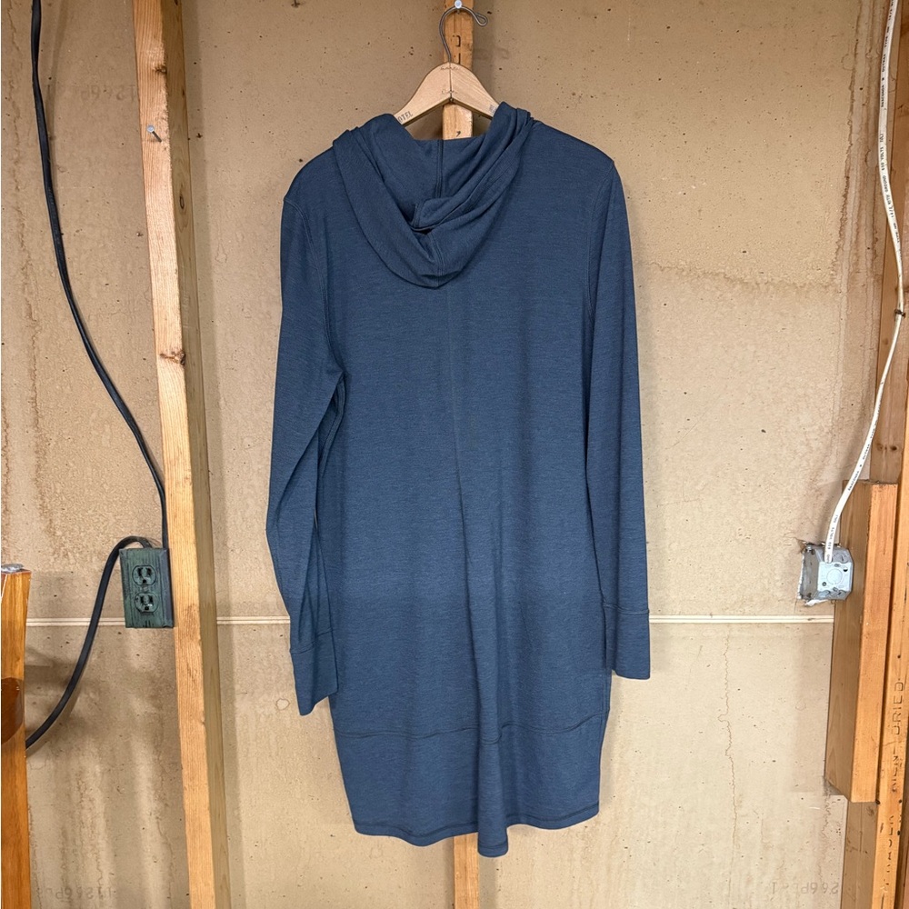The North Face Grey Hooded Tunic Dress XL Long Sleeve Sweatshirt Pockets Workout - Picture 2 of 6